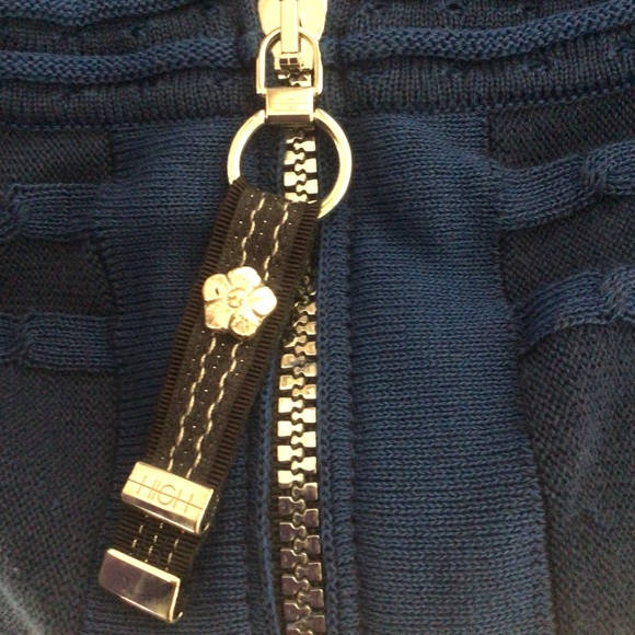 HIGH BY CLAIRE CAMPBELL LUXURY BLUE ZIP CARDIGAN SMALL - Picture 6 of 10